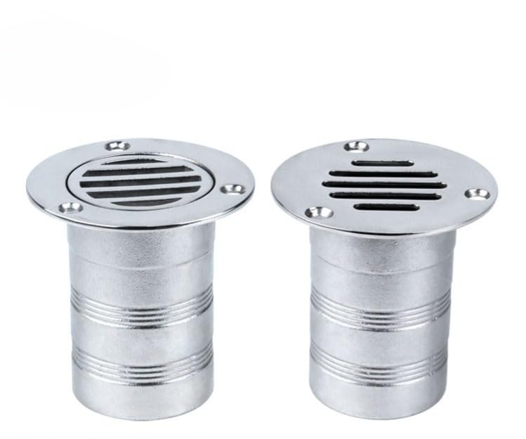 50MM Boat Floor Deck Drain,316 Stainless Steel Detachable or Integral Anti-Odor Scupper Deck Drain for Yacht,Speedboat, Fishing Boat