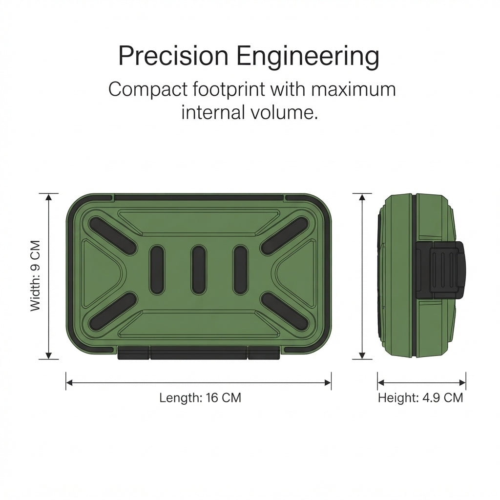 Waterproof Fishing Tackle Box - Impact-Resistant ABS, Dual-Latch Security
