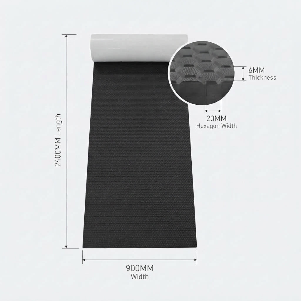 Marine EVA Foam Decking Mat - Self-Adhesive Hexagonal Anti-Slip Flooring