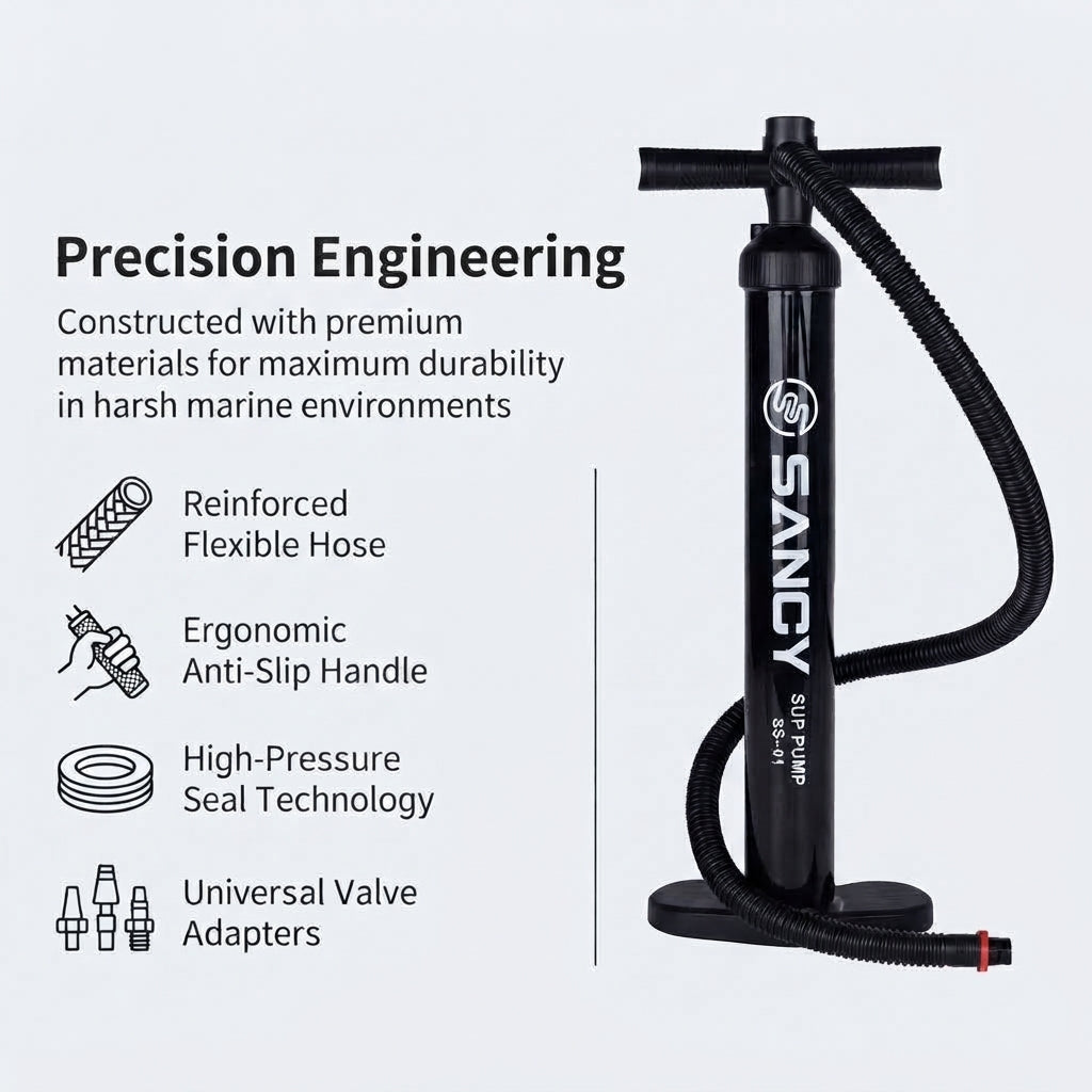 SUP Dual-Action High-Pressure Air Pump - Portable Marine Hand Pump