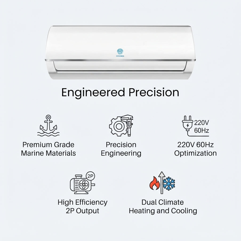 Airow Marine 220V 60Hz Mini Split AC - Heating & Cooling for Boats (2P Efficient)