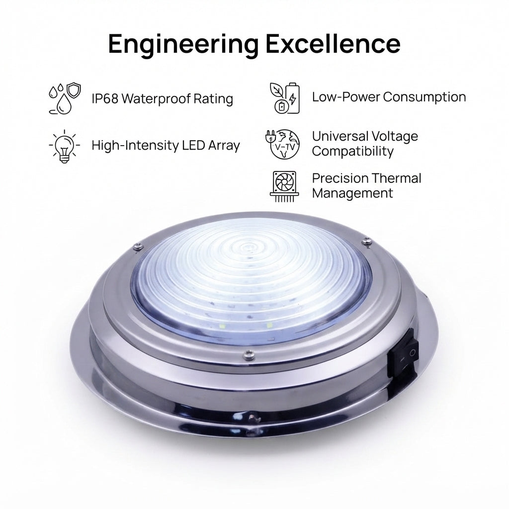 Airow Marine 3.2W Dual-Mode LED Cabin Light - 316 SS (171mm)
