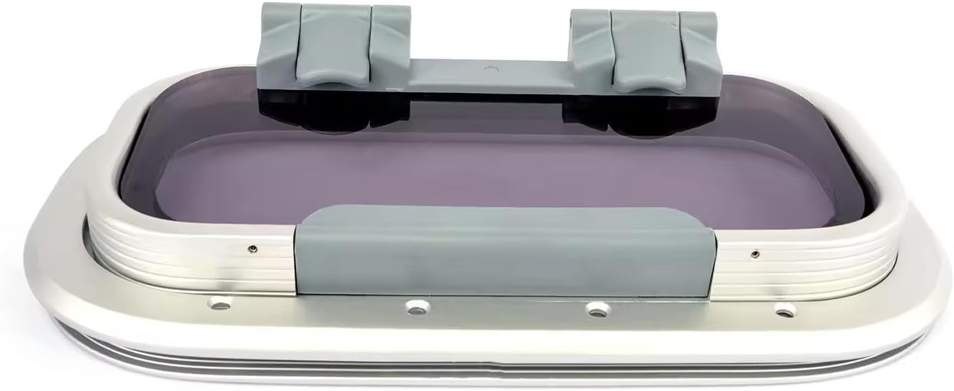 Aluminum Opening Deck Hatch & Boat Porthole Window, Acrylic Oval/Rectangular Portlight, Marine Skylight for Boats/Yachts/Ships/RV