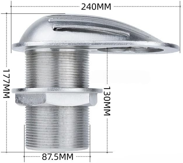 316 Stainless Steel Boat Intake Strainer,Multiple Specifications Filter Scoop, Thru Hull Water Pickup Floor Deck Drain for Yacht