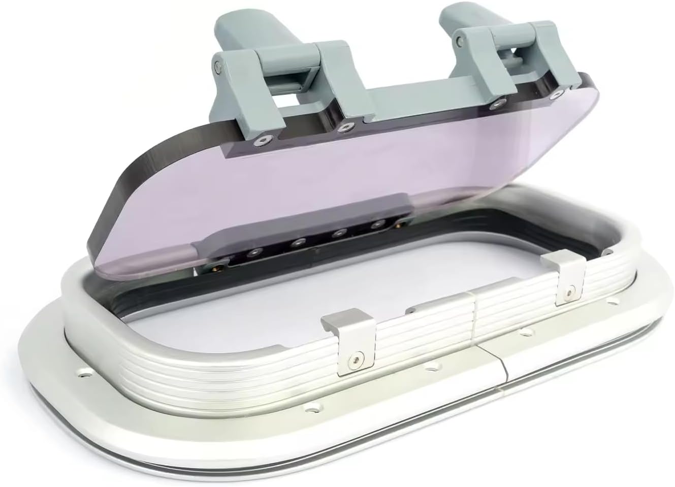 Aluminum Opening Deck Hatch & Boat Porthole Window, Acrylic Oval/Rectangular Portlight, Marine Skylight for Boats/Yachts/Ships/RV