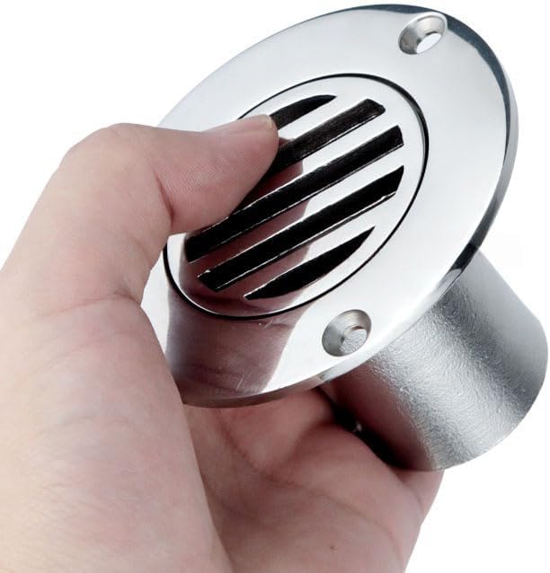 38MM Boat Floor Deck Drain,316 Stainless Steel Anti-Odor Scupper Deck Drain for Yacht,Speedboat,Fishing Boat