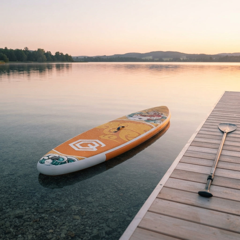 Inflatable SUP Paddleboard - 180kg Capacity, Portable Design & Koi Graphic
