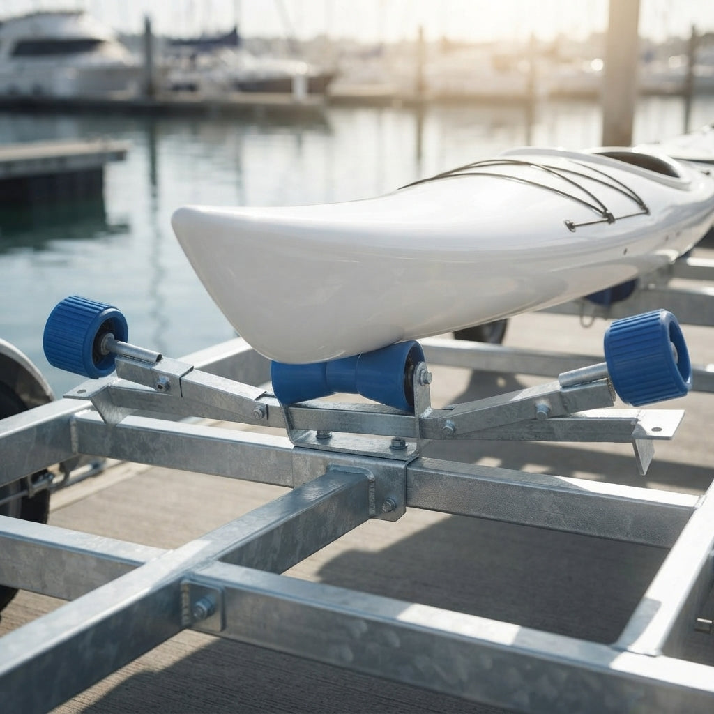 Adjustable Boat Trailer Roller Assembly - Galvanized Steel & High-Density Polymer