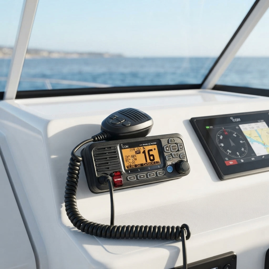 ICOM IC-M330G VHF Marine Radio - 25W High-Power, Integrated GPS, IPX7 Waterproof