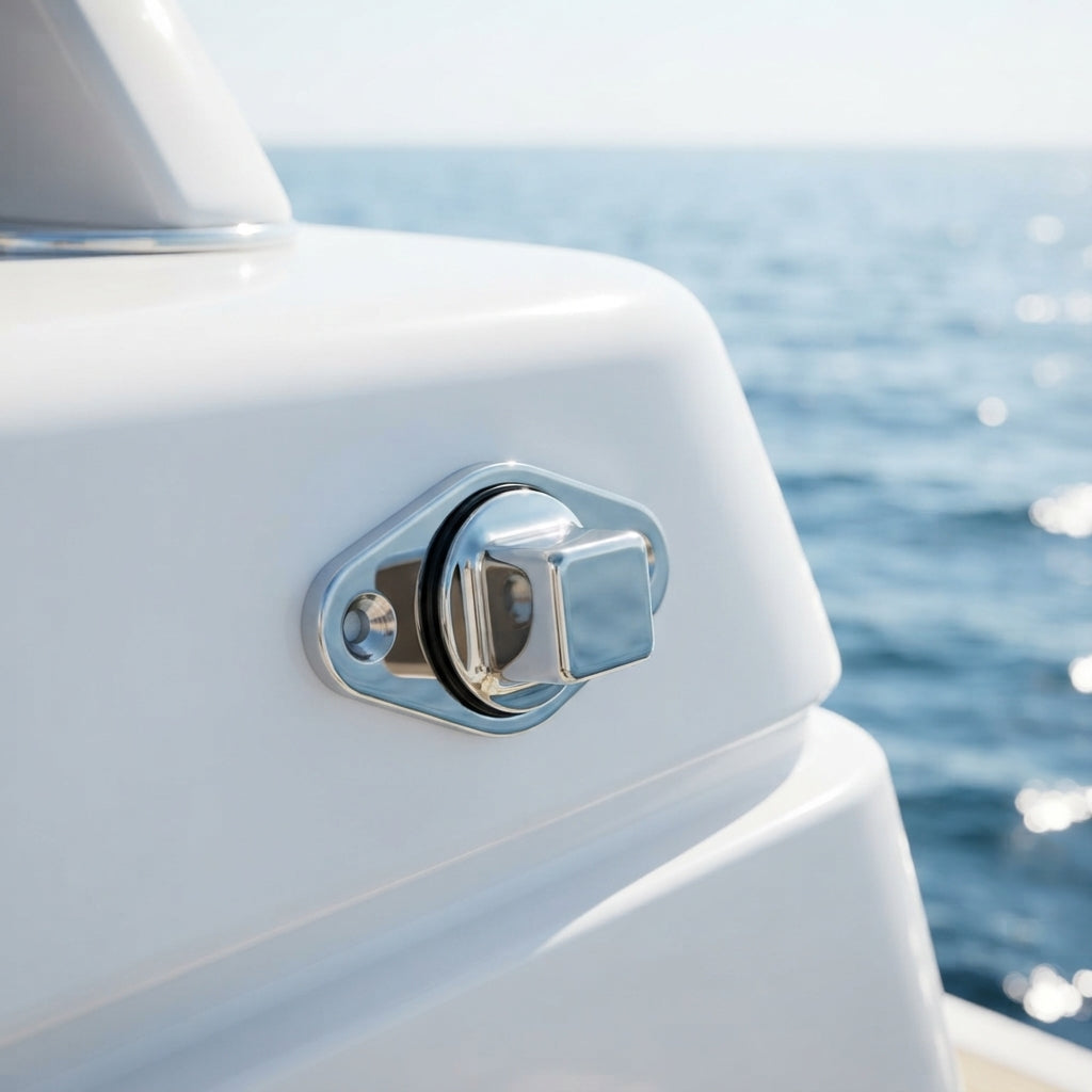 316 Stainless Steel Boat Drain Plug - Marine Grade Mirror Polish