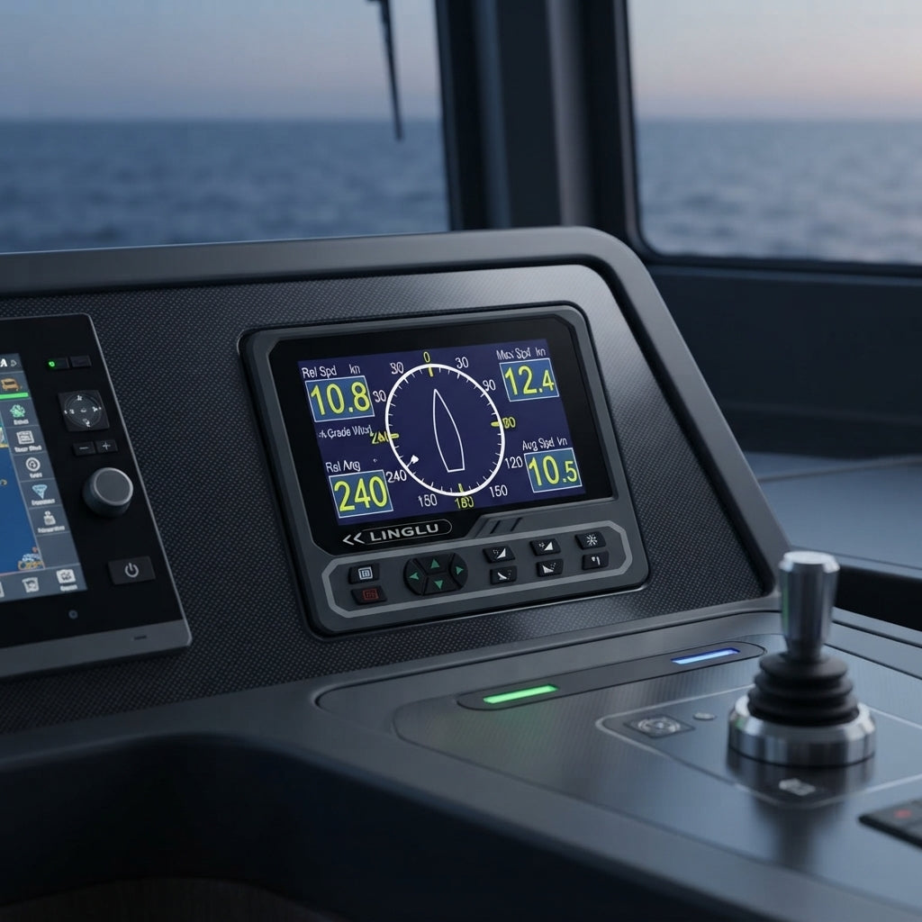 AM708 Marine Wind Speed & Direction Sensor - 8.4" TFT Display, NMEA0183, CCS Certified