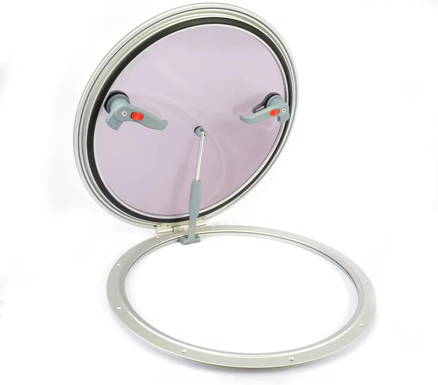 Aluminum Deck Hatch & Boat Porthole Window, Acrylic Round Opening Portlight, Anodized Marine Hatch,Marine Skylight for Boats/Yachts/Ships/RV