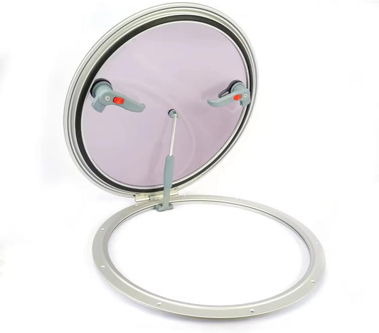Aluminum Deck Hatch & Boat Porthole Window, Acrylic Round Opening Portlight, Anodized Marine Hatch,Marine Skylight for Boats/Yachts/Ships/RV