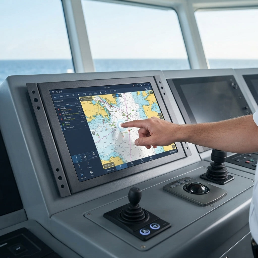 12-Inch Marine Industrial Touchscreen Monitor - IPS Display with Capacitive Touch