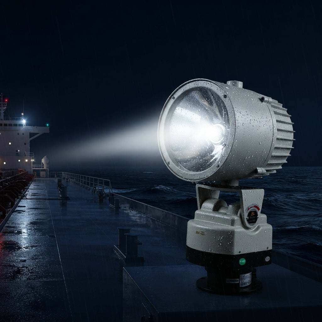 220V Marine Rotating Xenon Spotlight - IP65 Waterproof Long-Range Searchlight