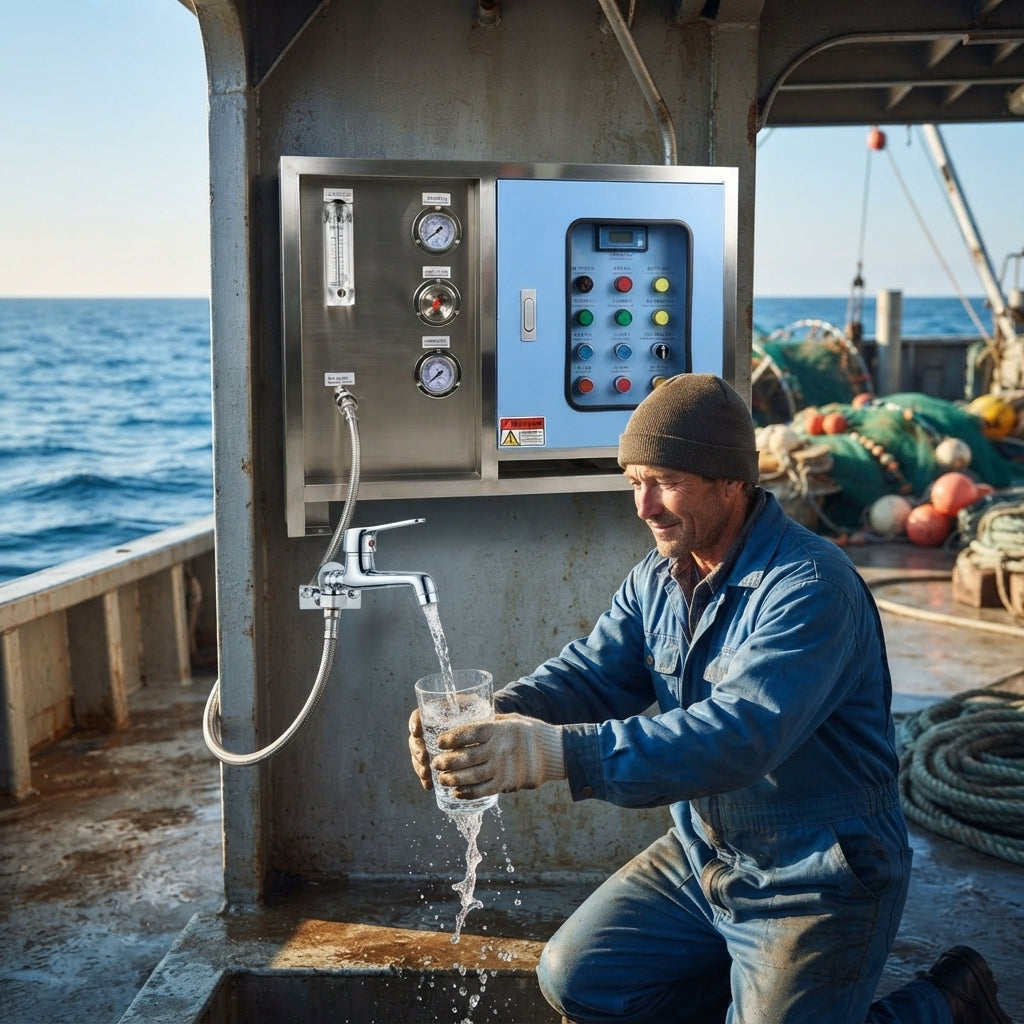 Marine RO Desalination System - 98% High Desalination, 304 SS for Vessels