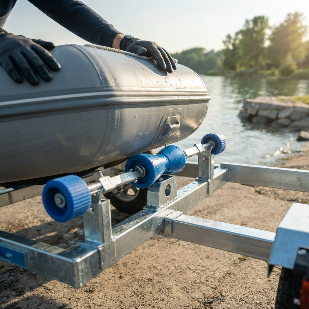 Adjustable Boat Trailer Roller Assembly - Galvanized Steel & High-Density Polymer