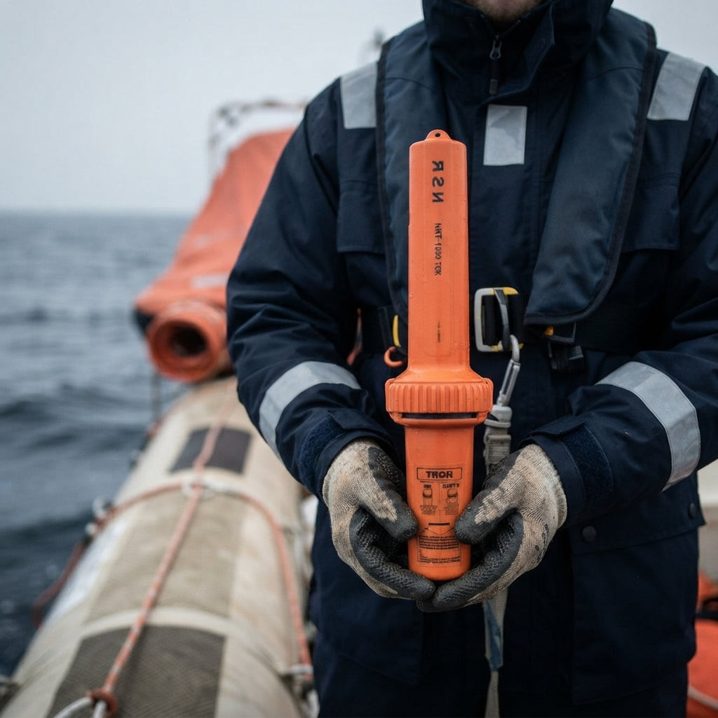 NRT-1000 Marine SART Radar Transponder - 9GHz X-Band, 96-Hr Battery, 10m Waterproof (95x377mm)