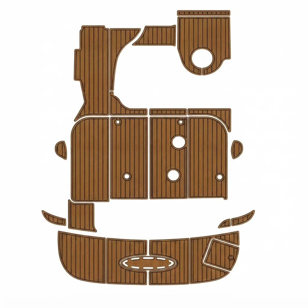 Custom EVA Foam Teak Decking for 2002-2006 Sea Ray Sundancer 360 | Swim Platform & Cockpit Pad Kit
