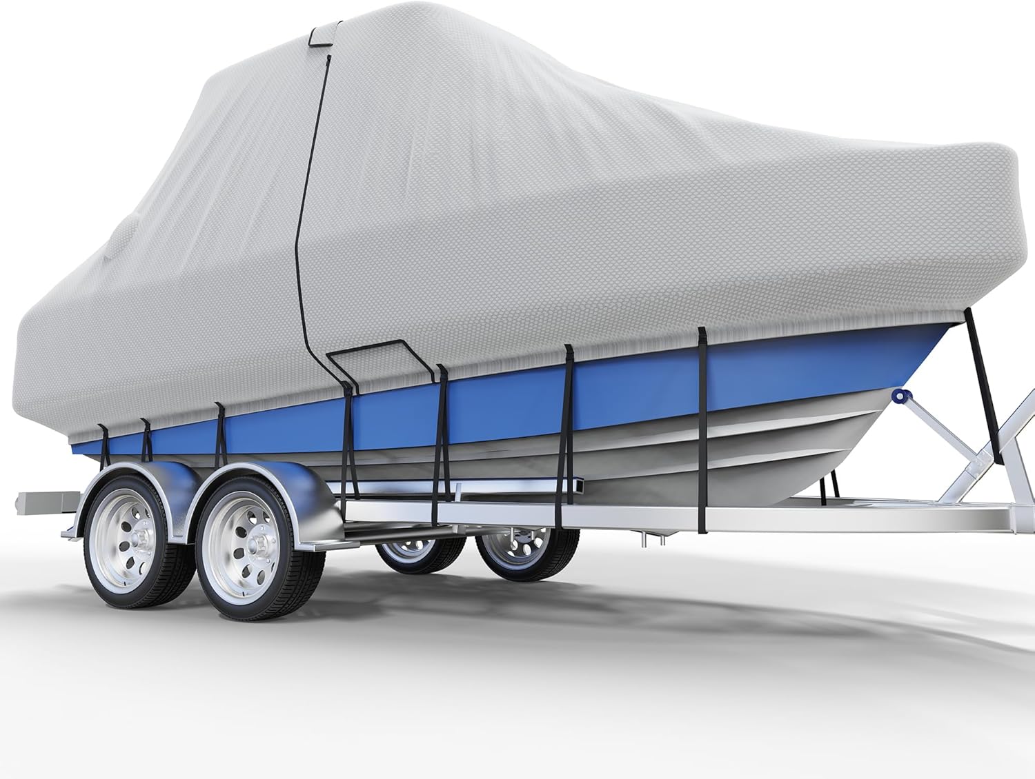 Center Console Boat Cover 18-20ft, Trailerable T-Top/Hard-Top Boat Cover, Heavy Duty Marine Grade Oxford Waterproof Boat Covers, Zipper on Both Side