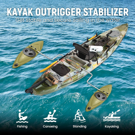 Kayak Stabilizers, Canoe Stabilizer, Kayak Outriggers & Stabilizers System Kit with Installation Accessories and Sidekick Arms Rod