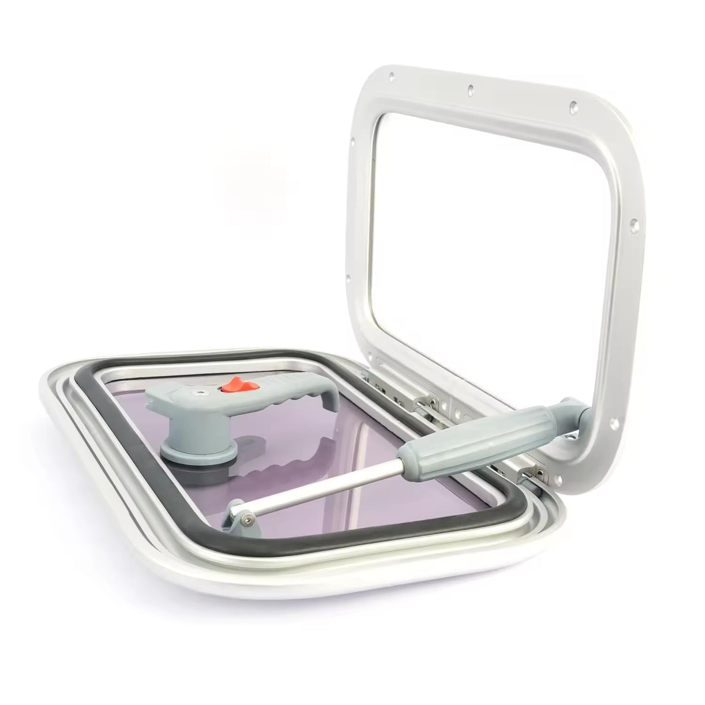 Aluminum Boat Hatch/Boat Window, Acrylic Rectangular Porthole & Portlight, Marine Skylight for Boats/Ships/Yachts/RV