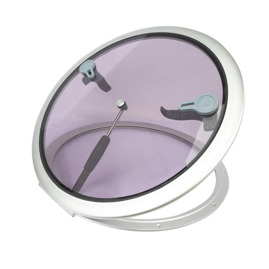 Aluminum Deck Hatch & Boat Porthole Window, Acrylic Round Opening Portlight, Anodized Marine Hatch,Marine Skylight for Boats/Yachts/Ships/RV