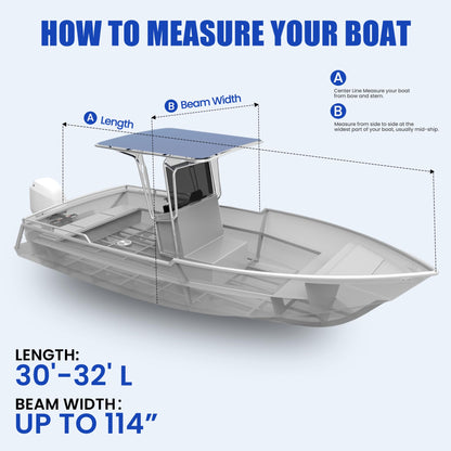 Center Console Boat Cover 18-20ft, Trailerable T-Top/Hard-Top Boat Cover, Heavy Duty Marine Grade Oxford Waterproof Boat Covers