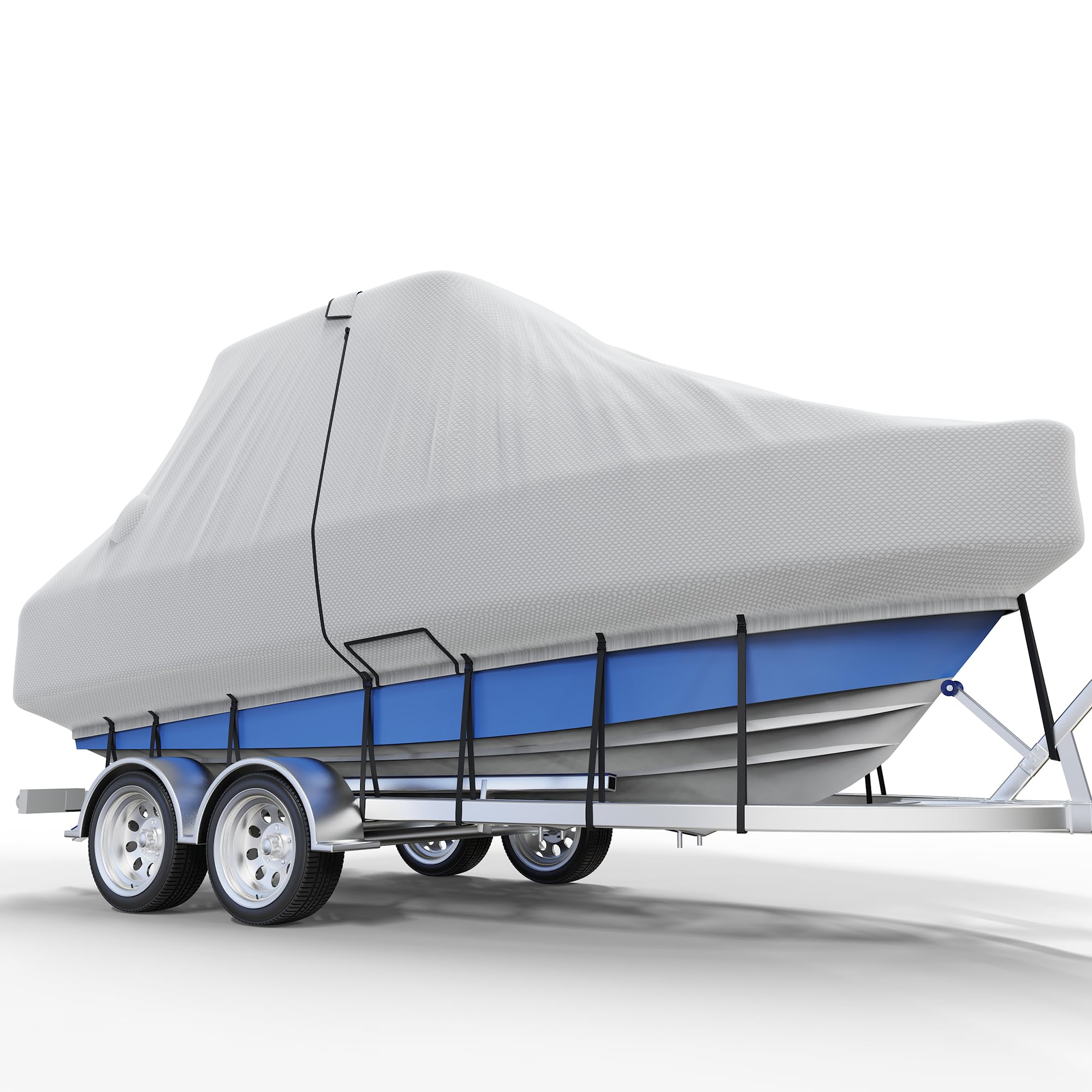 Center Console Boat Cover 18-20ft, Trailerable T-Top/Hard-Top Boat Cover, Heavy Duty Marine Grade Oxford Waterproof Boat Covers, Zipper on Both Side