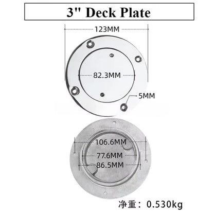 Deck Plate 3/4/5/6 Inch Stainless Steel Hand Mirror Polished Marine Grade Rustproof for Boat/Yacht