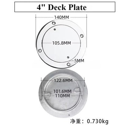 Deck Plate 3/4/5/6 Inch Stainless Steel Hand Mirror Polished Marine Grade Rustproof for Boat/Yacht