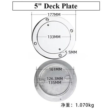 Deck Plate 3/4/5/6 Inch Stainless Steel Hand Mirror Polished Marine Grade Rustproof for Boat/Yacht