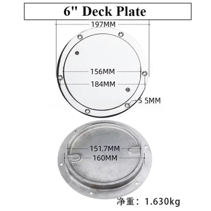 Deck Plate 3/4/5/6 Inch Stainless Steel Hand Mirror Polished Marine Grade Rustproof for Boat/Yacht