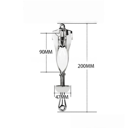 Folding Grapnel Anchor, Stainless Steel Boat Anchor with Mirror Polish, Corrosion Resistant for Yacht/Sailboat/Fishing Boat