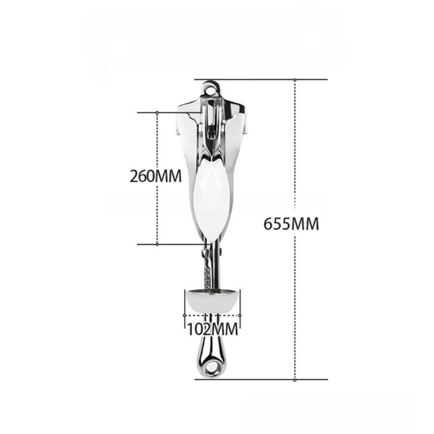 Folding Grapnel Anchor, Stainless Steel Boat Anchor with Mirror Polish, Corrosion Resistant for Yacht/Sailboat/Fishing Boat