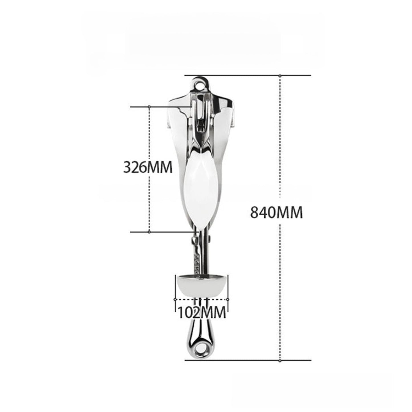 Folding Grapnel Anchor, Stainless Steel Boat Anchor with Mirror Polish, Corrosion Resistant for Yacht/Sailboat/Fishing Boat