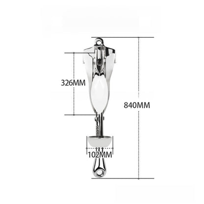 Folding Grapnel Anchor, Stainless Steel Boat Anchor with Mirror Polish, Corrosion Resistant for Yacht/Sailboat/Fishing Boat