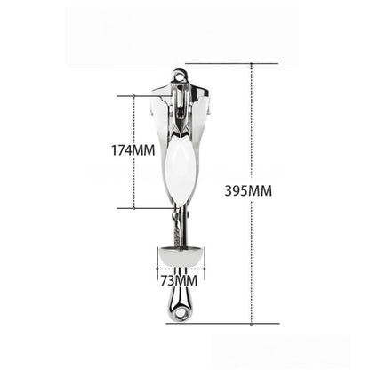Folding Grapnel Anchor, Stainless Steel Boat Anchor with Mirror Polish, Corrosion Resistant for Yacht/Sailboat/Fishing Boat