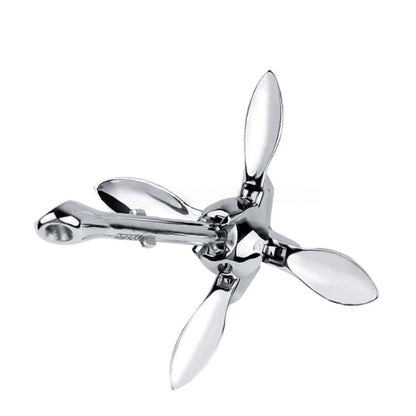 Folding Grapnel Anchor, Stainless Steel Boat Anchor with Mirror Polish, Corrosion Resistant for Yacht/Sailboat/Fishing Boat