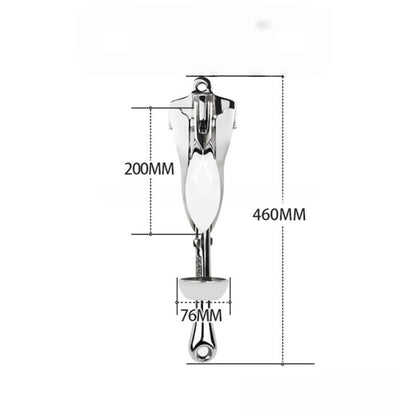 Folding Grapnel Anchor, Stainless Steel Boat Anchor with Mirror Polish, Corrosion Resistant for Yacht/Sailboat/Fishing Boat