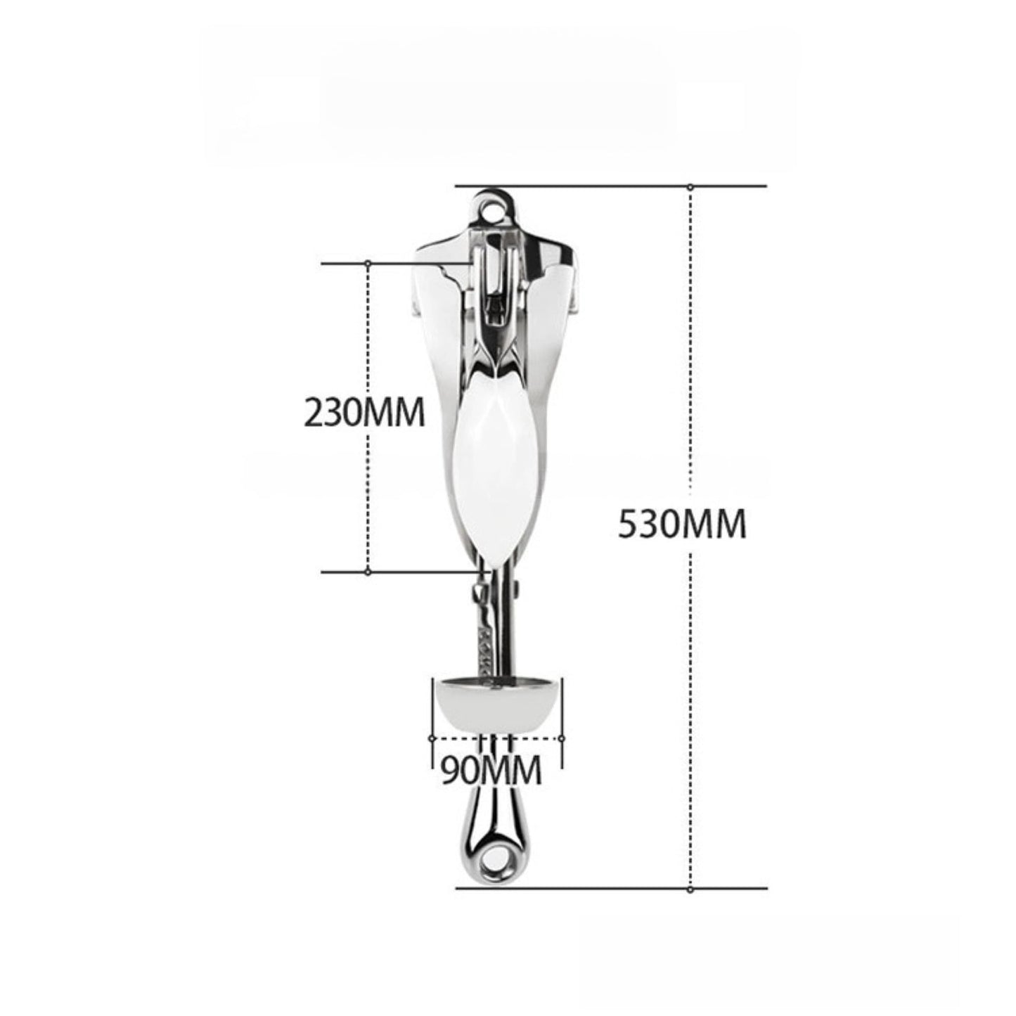 Folding Grapnel Anchor, Stainless Steel Boat Anchor with Mirror Polish, Corrosion Resistant for Yacht/Sailboat/Fishing Boat
