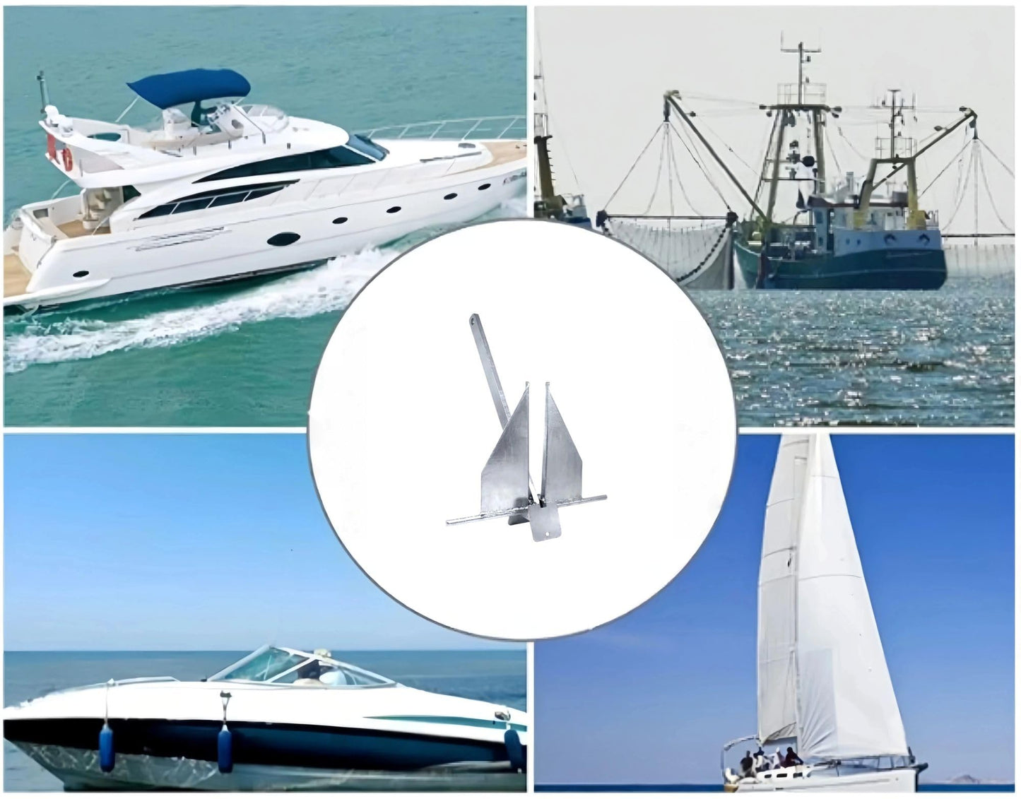 Galvanized Danforth Anchor, Stainless Steel Boat Anchor with Mirror Polish, Corrosion Resistant for Yacht/Sailboat/Fishing Boat