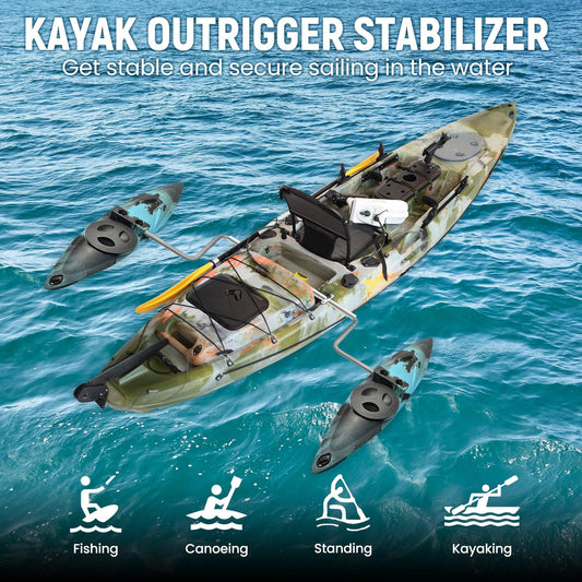 Kayak Stabilizers, Canoe Stabilizer, Kayak Outriggers & Stabilizers System Kit with Installation Accessories and Sidekick Arms Rod