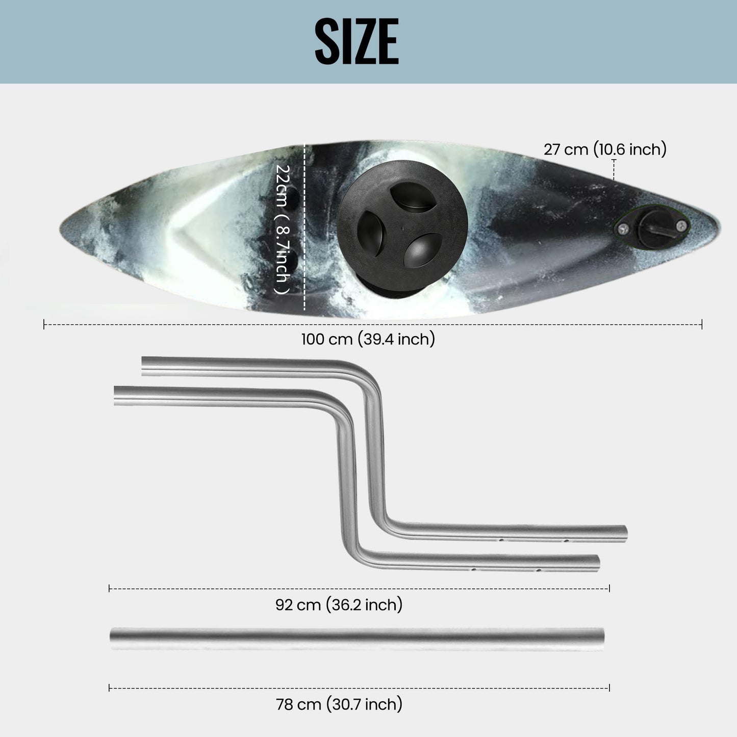 Kayak Stabilizers, Canoe Stabilizer, Kayak Outriggers & Stabilizers System Kit with Installation Accessories and Sidekick Arms Rod