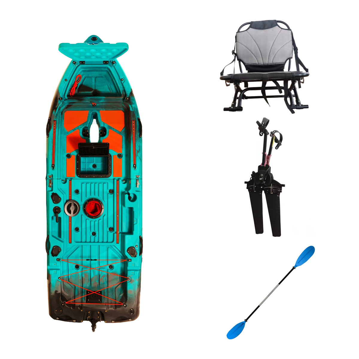 AirowMarine 2.8m Rotomolded Fishing Kayak – Precision Pedal Drive & Ergonomic Seat – alternate view 4