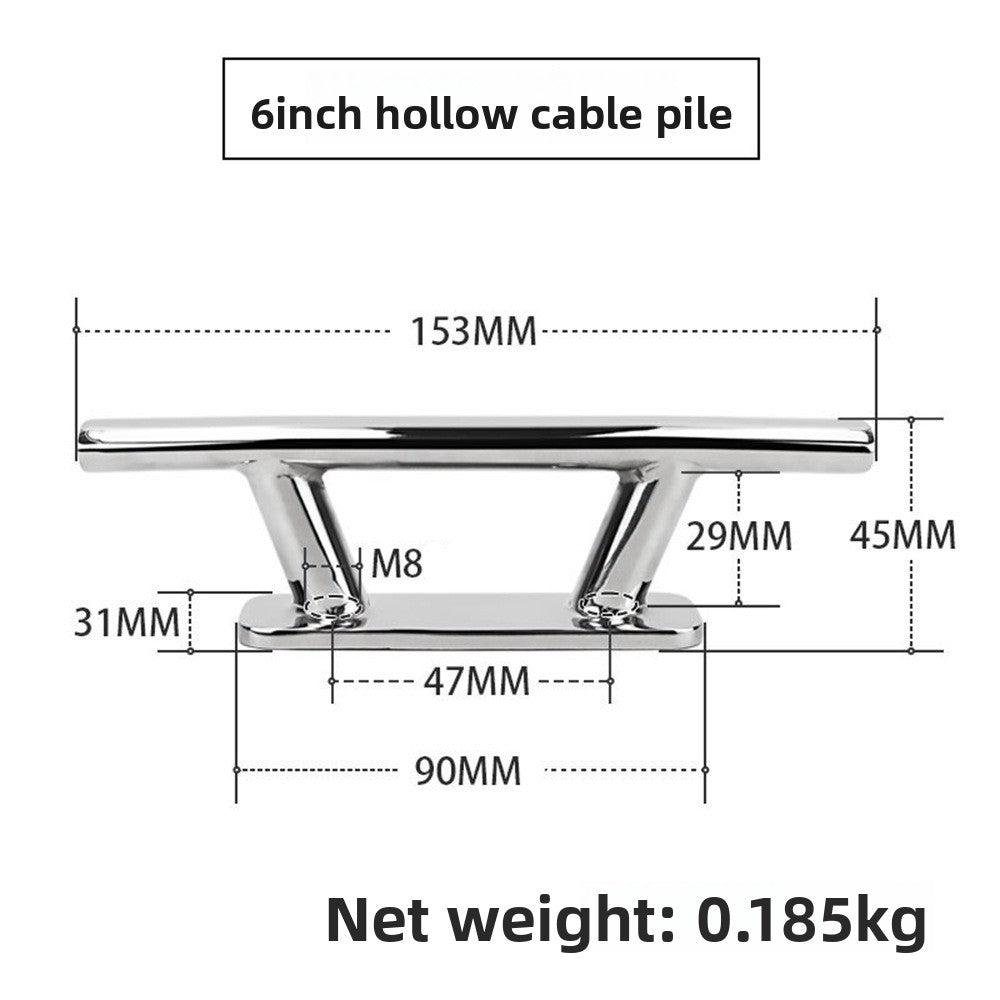AIROW MARINE Hiero 316 Stainless Steel Boat Cleat - Mirror Polished (153mm)
