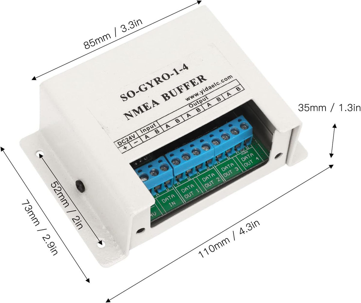 SO-GYRO-1-4 NMEA 0183 Buffer - 1 Input to 4 Isolated Outputs - 24V DC