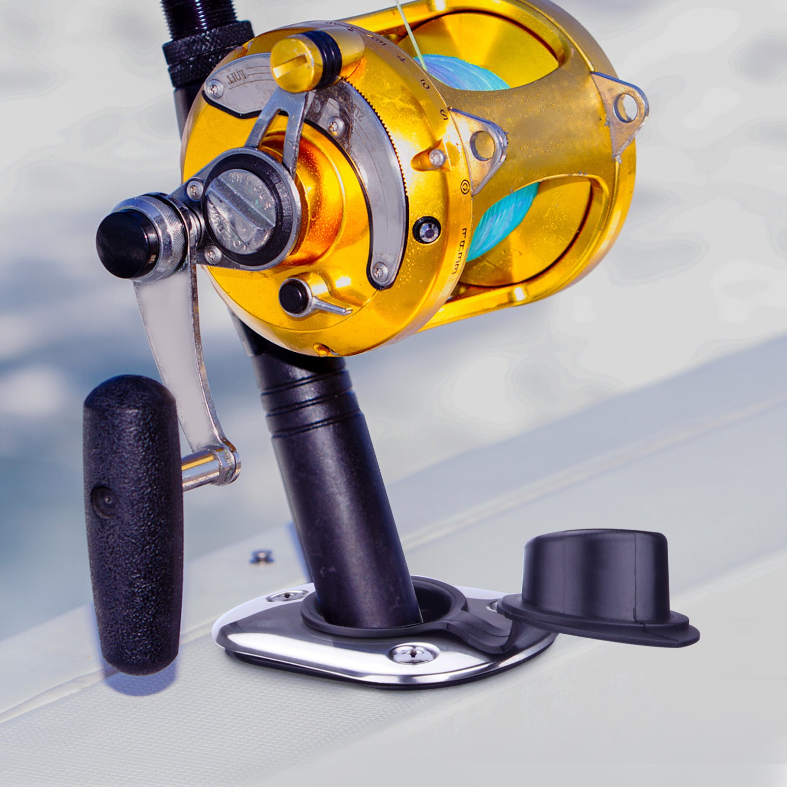 AirowMarine 304 Stainless Steel Fishing Rod Holder - Mirror Polish (230mm H)