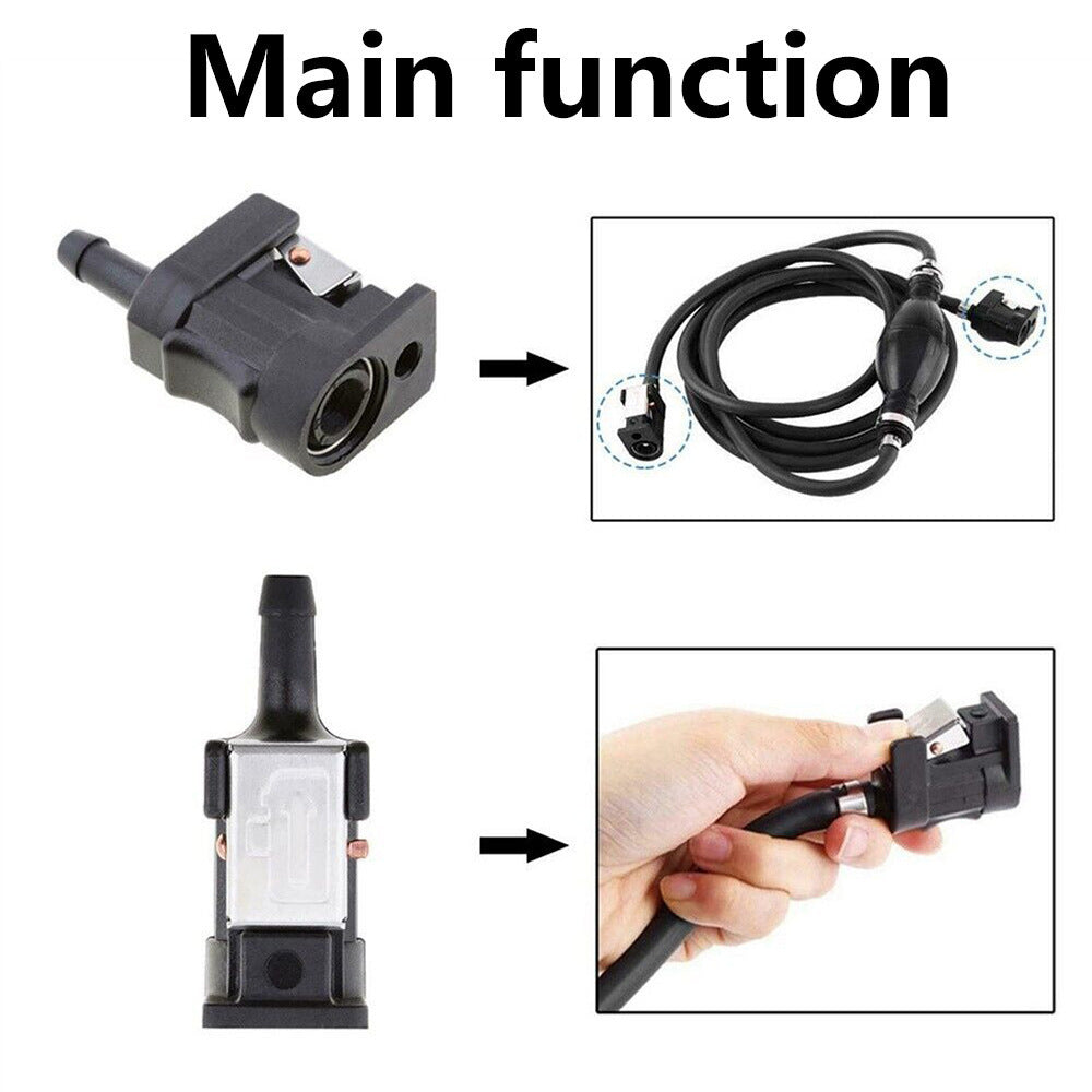 Marine Outboard Fuel Line Assembly - 8mm Hose & Priming Bulb