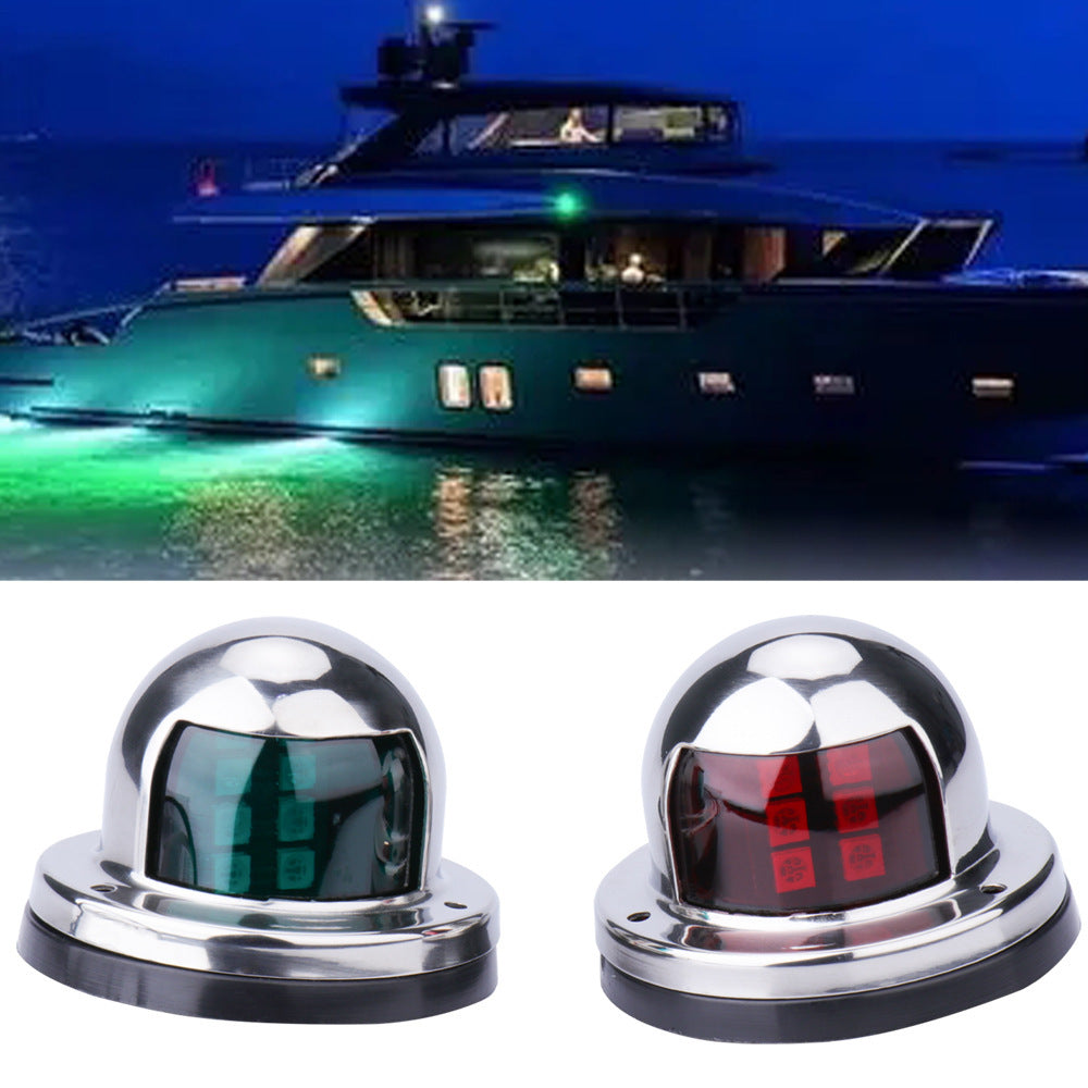 LED Navigation Lights Pair - Polished Stainless Steel, IP66 Waterproof